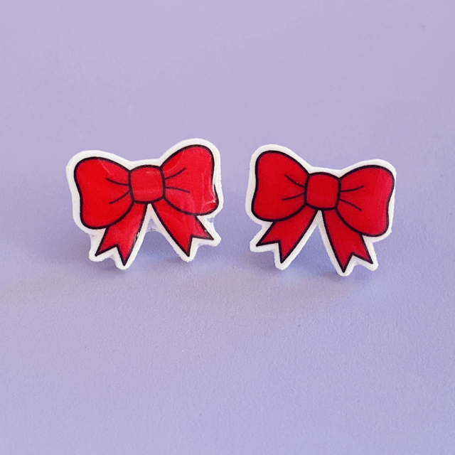 Boucles d’oreilles Noeud Rouge