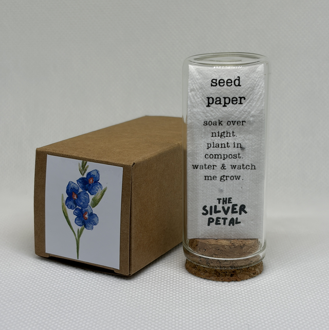 'Stem of blue' plantable paper