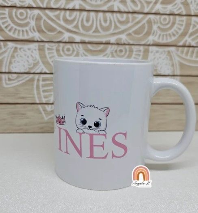Mug personnalisé thème petit chat et couronne