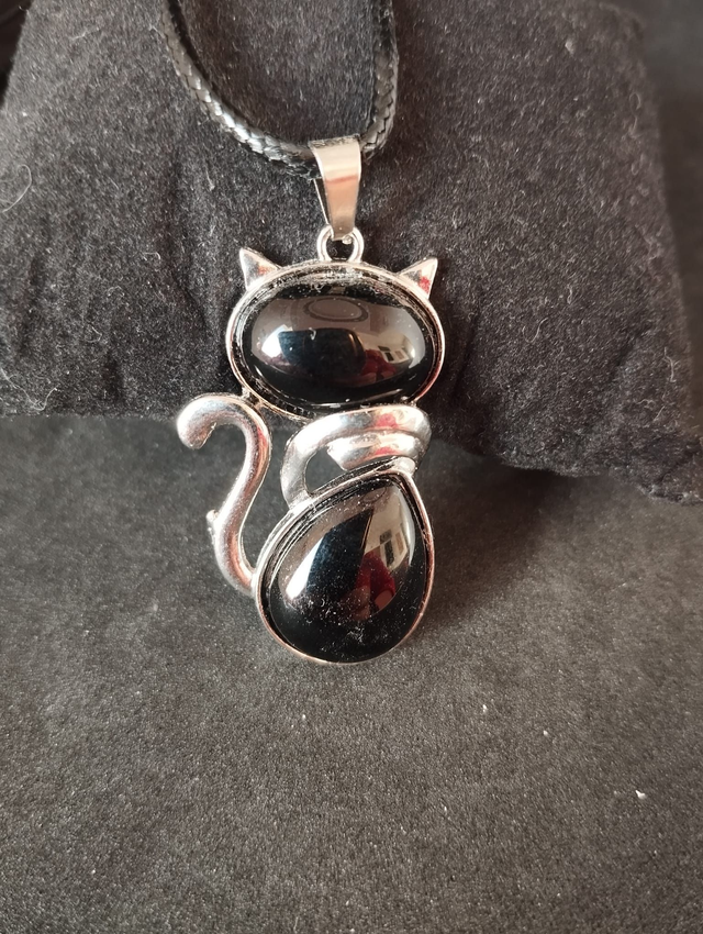 Pendentif Chat en Obsidienne