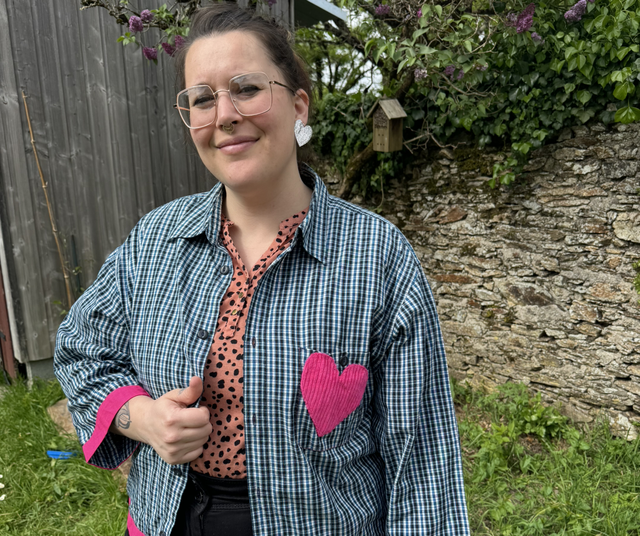 *016 Chemise à petit carreaux bleue Taille XL/XXL