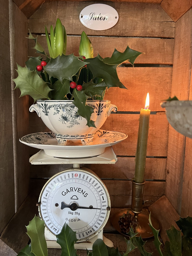 GLORIA - Balance ménagère ancienne Garvens en tôle émaillée