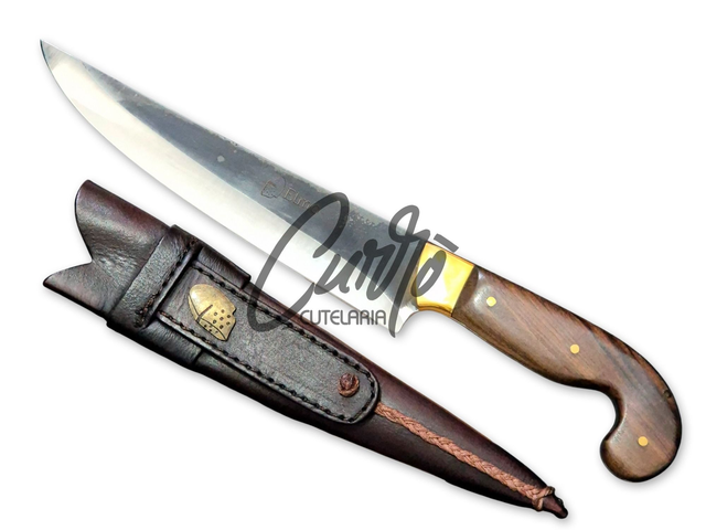 Faca Sorocabana Brut Forge Churrasco Elmo Cabo Full Tang 8 Pol