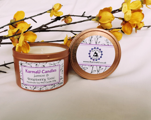 Lemon &amp; Raspberry Tonic Soy Wax Candle