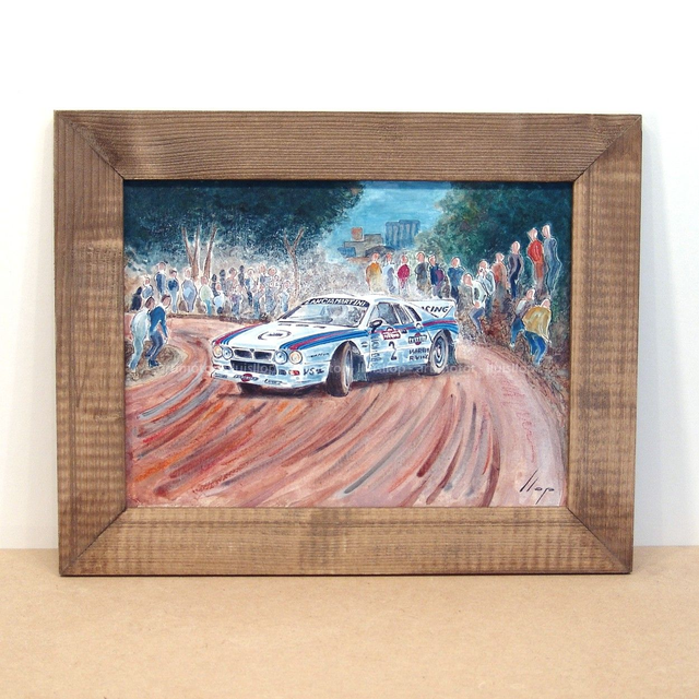Artimotor enmarcado 28x35 - 1983 Markku Alen Lancia Rally 037 1º rally Sanremo