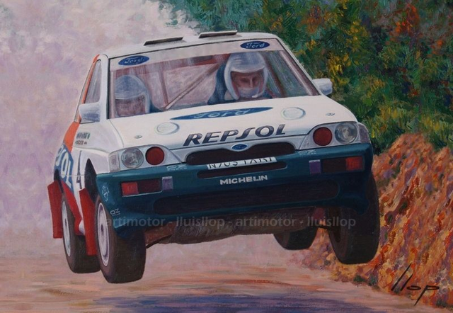 Artimotor Giclée 48x33 (numerada) - 1996 Carlos Sainz Ford Escort - rally Indonesia