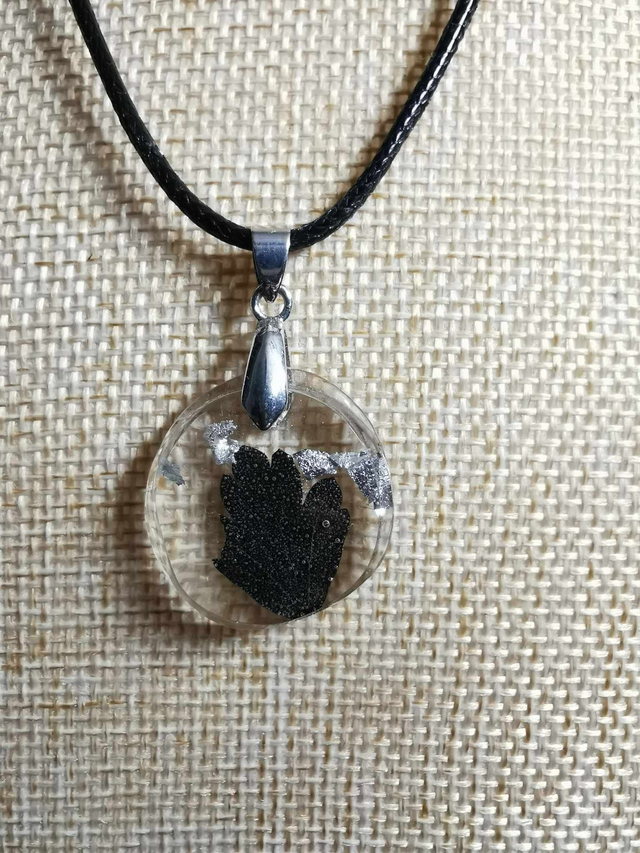 Pétale noire &amp; feuille d'argent 