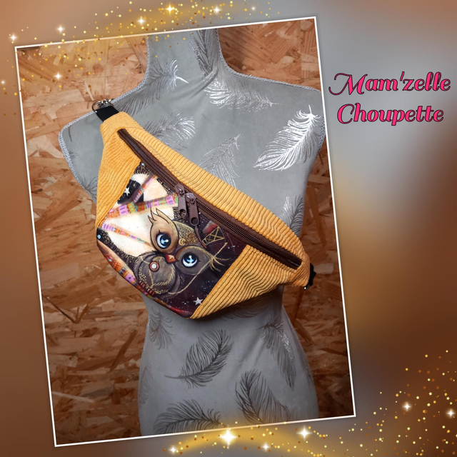 Sac banane Chouette steam punk 