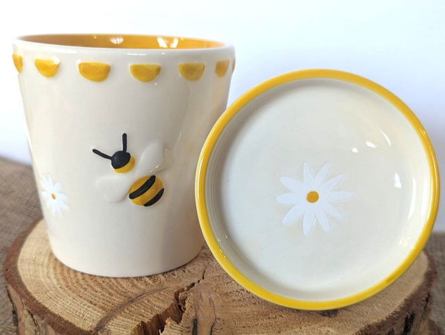 Small Bee Ceramic Planter and Tray
