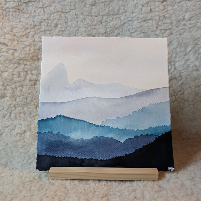 Original Aquarell - Mountain Layers