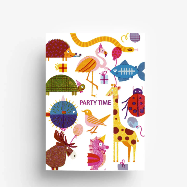 Ansichtkaart voor feestdieren, uitnodiging, DIN A6