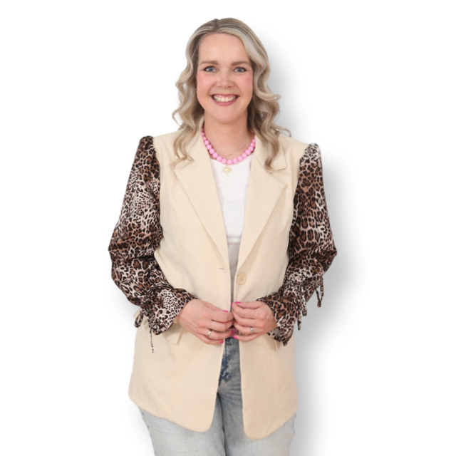 Trend Blazer Meike beige/panter - one size -