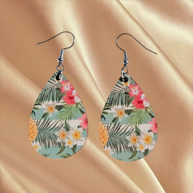 N°72 Boucles d'oreilles goutte petite fantaisie hypoallergénique 