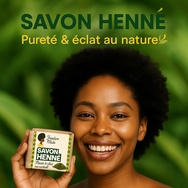 Savon Henné Naturel – Éclat, Pureté & Apaisement – Fait main | Farafina Musso – 225g