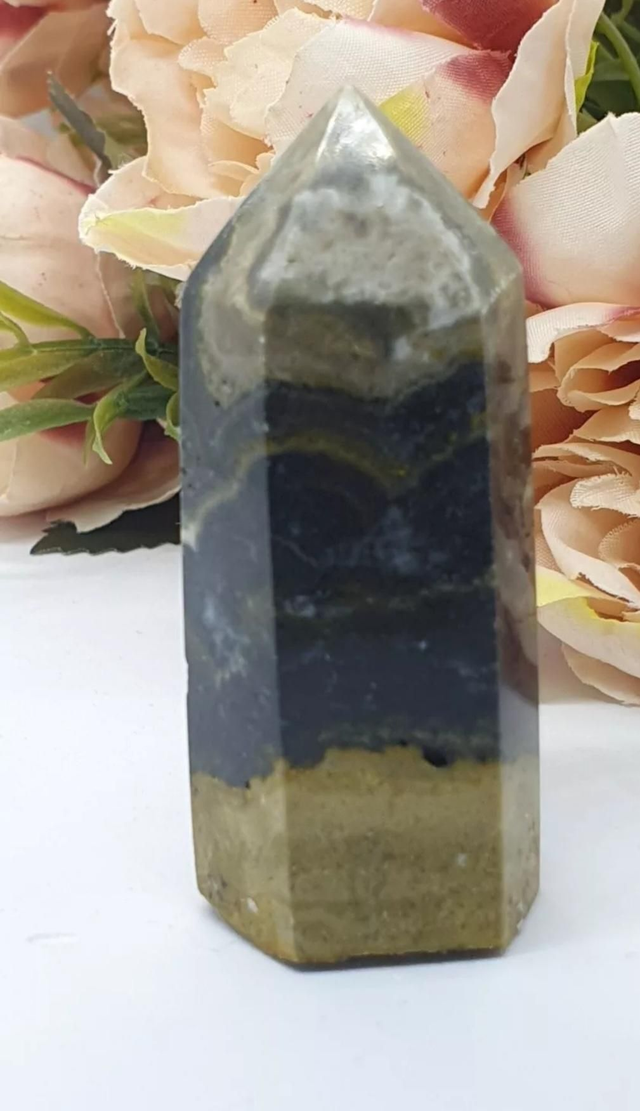 *SALE *bumblebee jasper crystal tower point