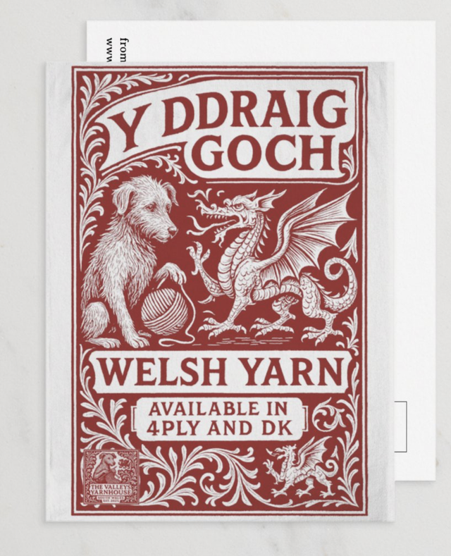 Y Ddraig Goch Yarn Postcard