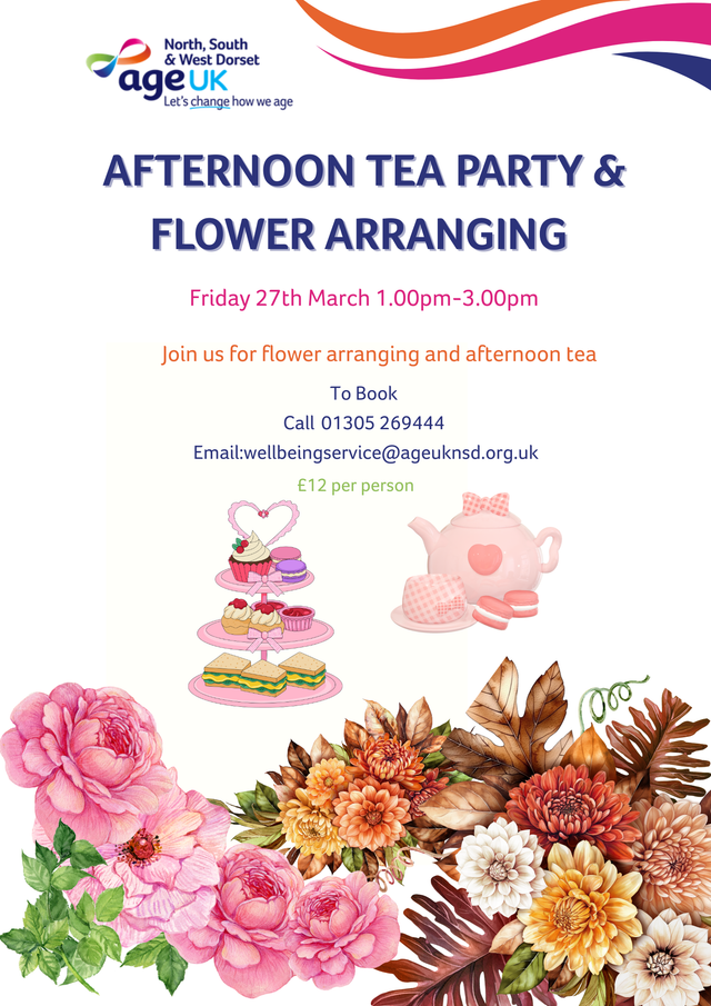 Afternoon Tea & Flower Arranging Fri 27th March