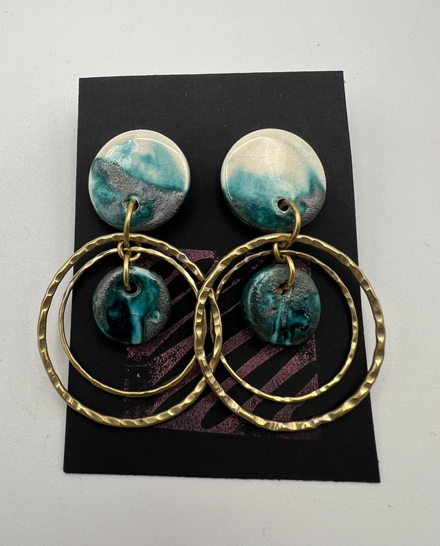 Boucles d'oreilles "Planète Céleste"