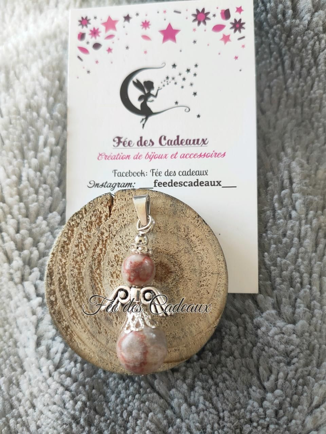 Pendentif Ange Gardien Jaspe Paysage 