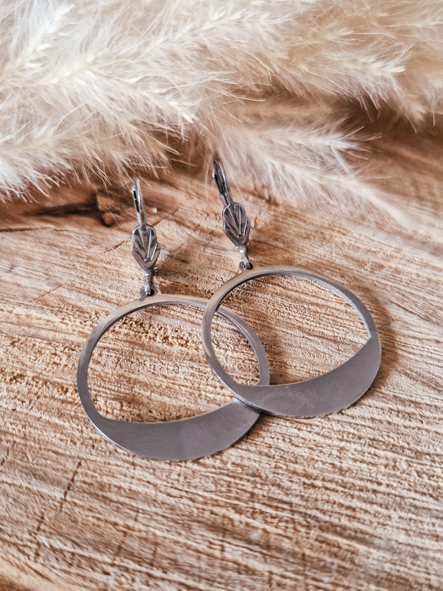 Boucles d'oreilles "Lise" - Modèle argenté 