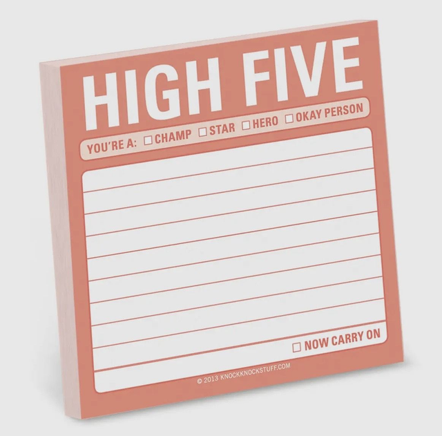 High five sticky notes