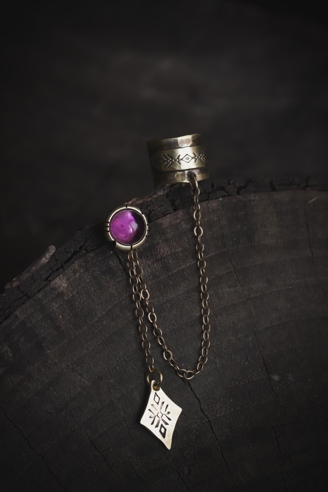 Ear Cuff améthyste 