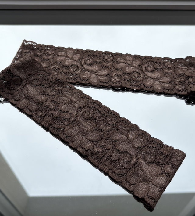 Bandeau en dentelle chocolat