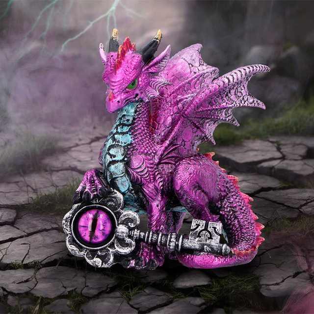 Keeper of the Key (Purple) – A Mystical Dragon Guardian Figurine