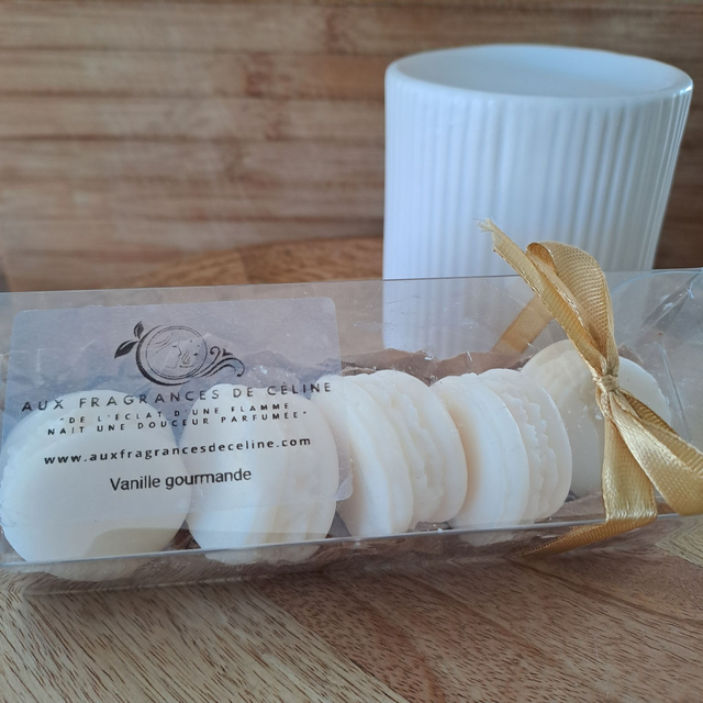 Lot de 5 fondants parfumés forme macarons - Vanille gourmande