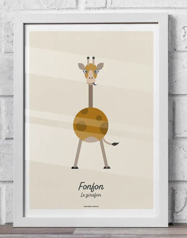 10 - Carte postale enfant girafe