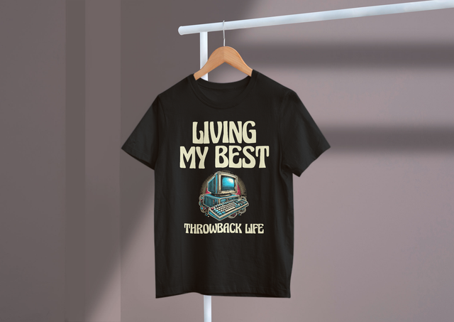 Living My Best Throwback Life Nostalgic Vibes Retro Fun. Lebe mein bestes Throwback-Leben, nostalgische Vibes, Retro-Spaß
