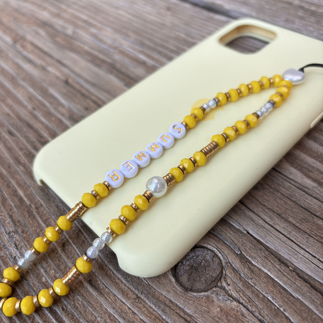 Grigri de téléphone Cristal jaune SUMMER - Taille S