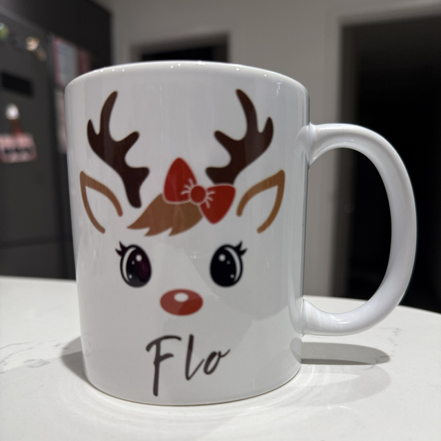 Personalised reindeer mug 