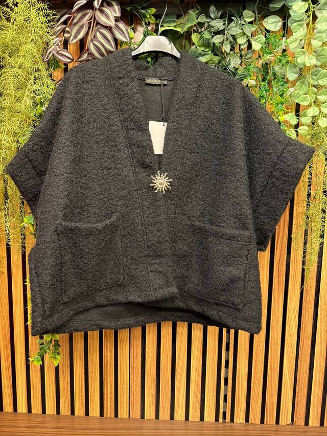 Gilet met speld zwart