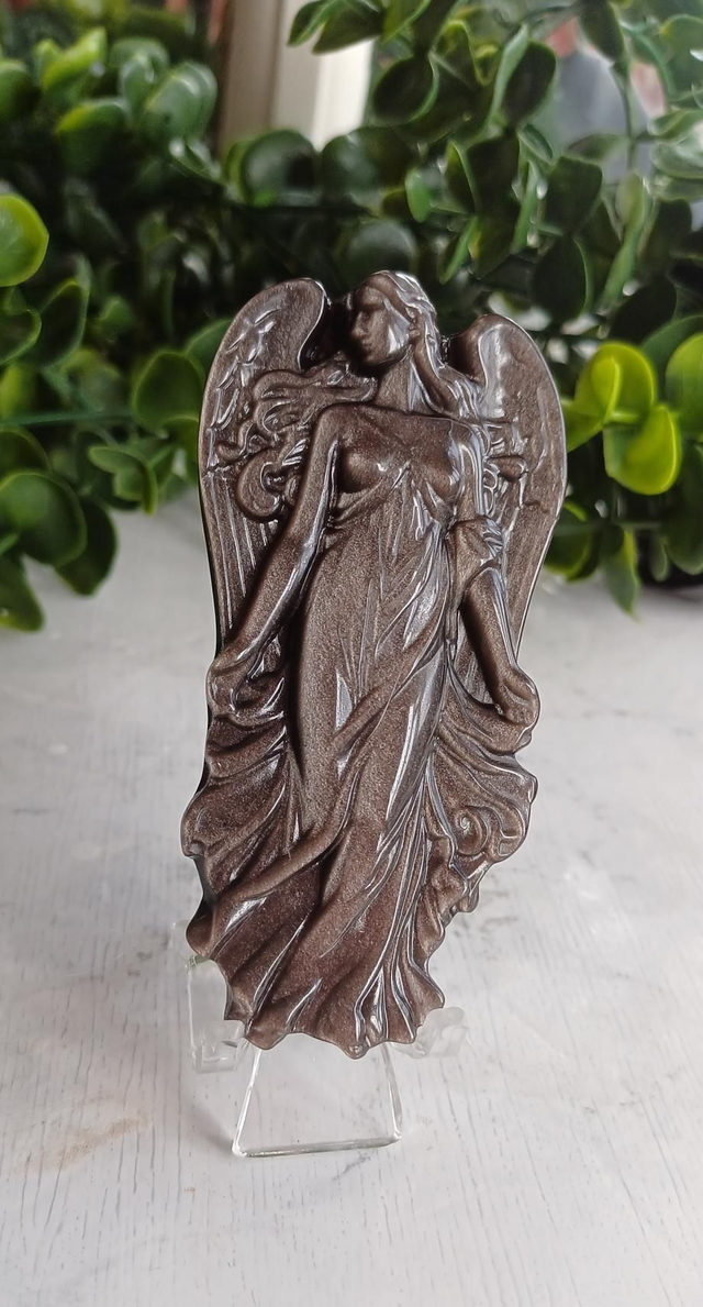 Silver Sheen Obsidian Angel