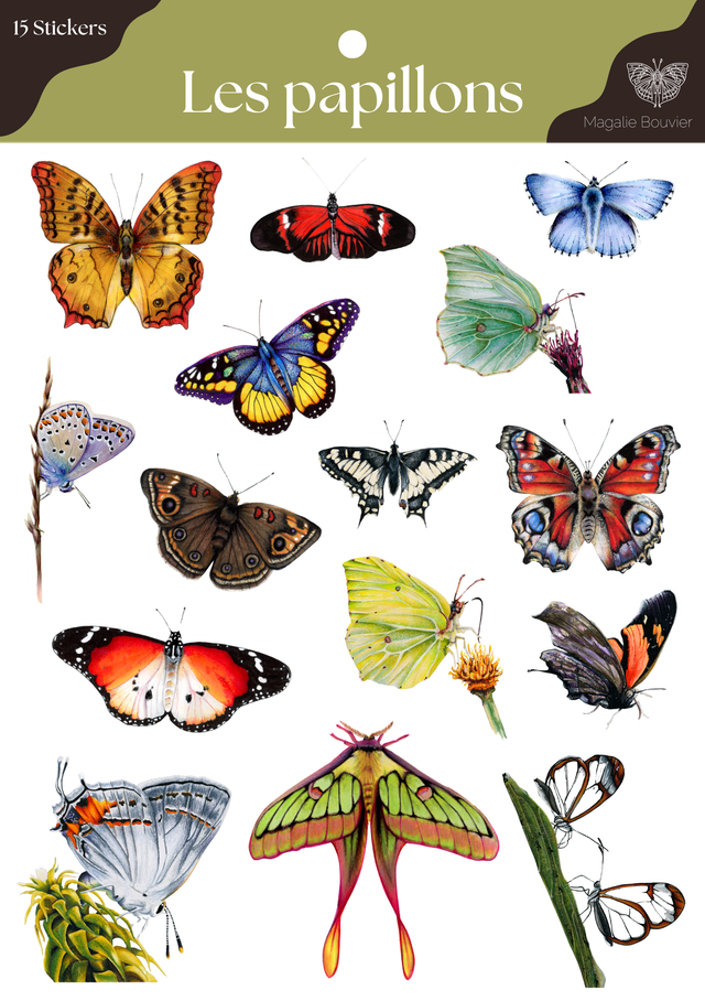 Planche stickers papillons