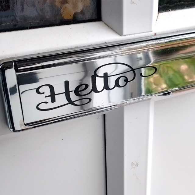 Hello Letterbox / Front Door Sticker Decal - 9 Designs 