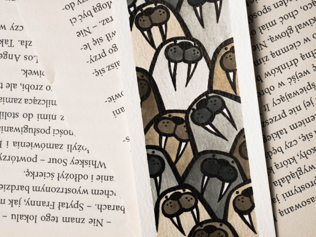 MORSY zakładka do książki, ręcznie malowana akwarela