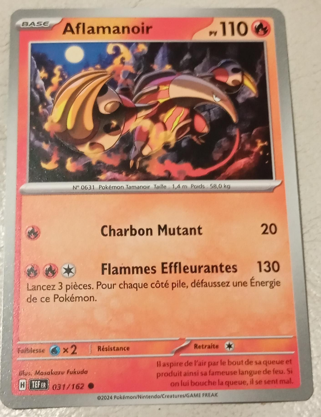 Carte pokémon Aflamanoir 
