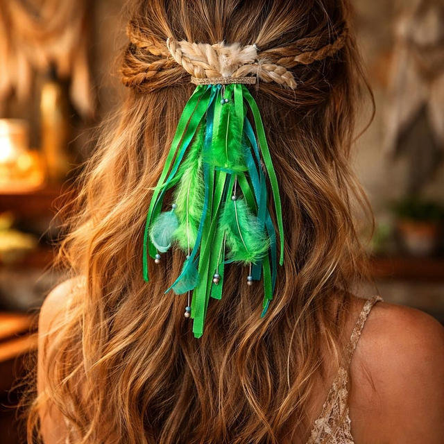 "Grass" - Barrette Amérindienne