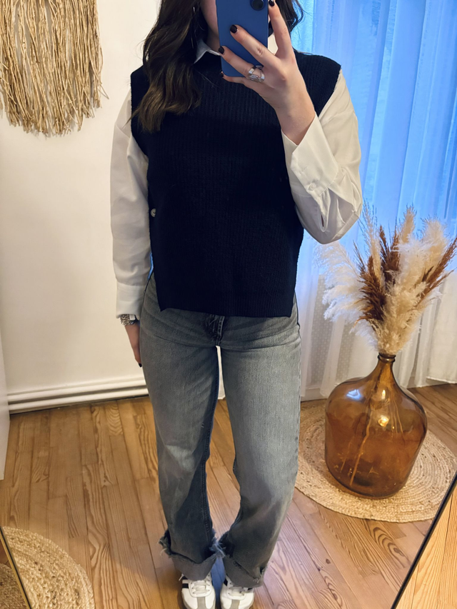 Pull Sans Manches Bleu Marine Arthur