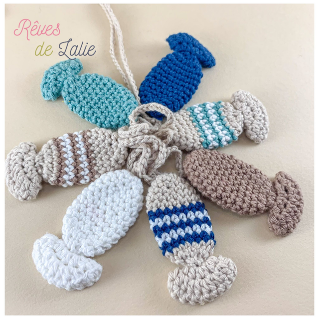 Guirlande de petits poissons (Bleu)