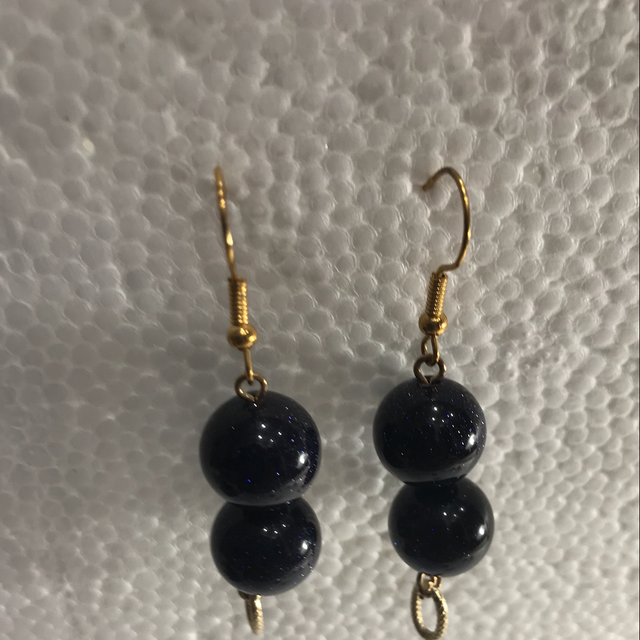 Black Dangling Earrings-BDE90A