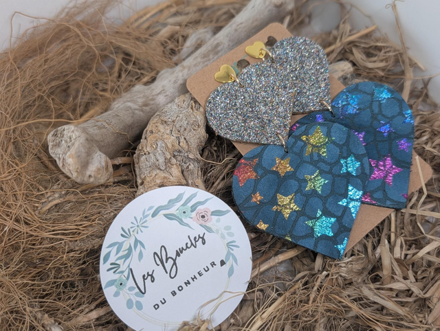 Boucles d&#039;oreilles Marie Laure ml007 gris paillettes 