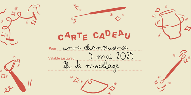 Carte cadeau : cours de modelage