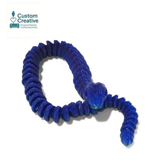 35cm Glitter Rainbow Skeleton Snake – Articulated Fidget Toy