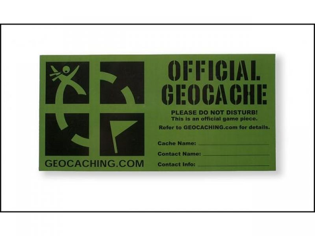 Cache-Klebeetikette *gross*