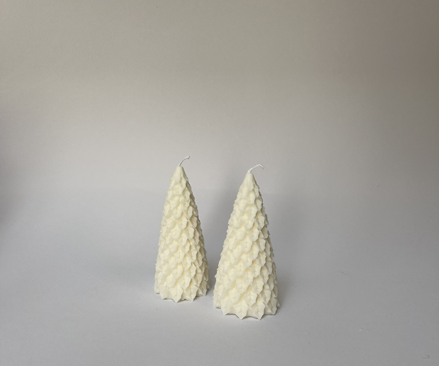 Kerstboom kaars klein (2x)