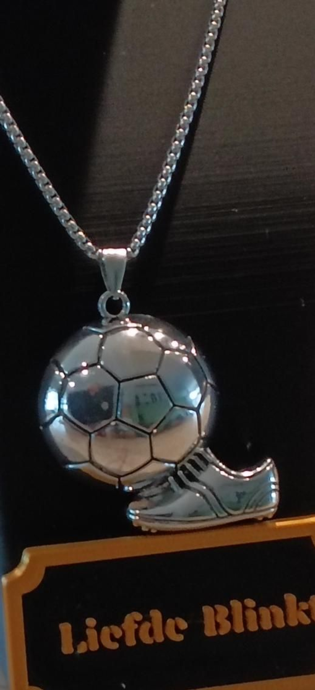 Ketting zilver voetbal groot