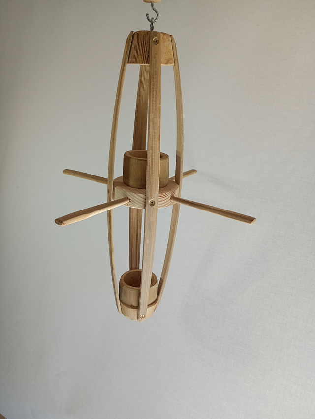 Mangeoires à oiseaux pour boules de graisse - bois et bambou brut (non traité)
